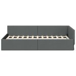 vidaXL Cadre de lit d'angle avec tête de lit Gris foncé 90 x 190 cm