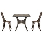 vidaXL Ensemble de tables de jardin 3 Pièces Bronze Aluminium coulé