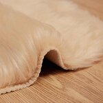 vidaXL Tapis en Peau de Mouton Synthétique Beige 50 x 80 cm Polyester