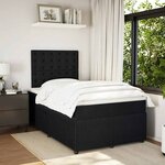 vidaXL Sommier à lattes de lit avec matelas noir 120x190 cm velours