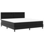 vidaXL Cadre de lit avec matelas Noir 180 x 200 cm Faux cuir