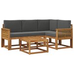 vidaXL Ensemble de canapés d'extérieur 5 pc Naturel et Anthracite