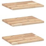 vidaXL Étagères flottantes 3 Pièces 60x30x2 cm acacia massif non traité