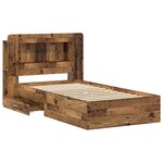 vidaXL Cadre de lit avec rangement Bois ancien 90 x 190 cm