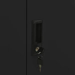 Armoire de bureau avec 2 étagères réglables rangement dossiers 90 x 40 x 102 cm en acier noir 02_0046909