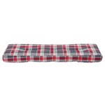 Vidaxl coussin de palette motif à carreaux rouge 120x40x12 cm tissu