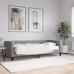 vidaXL Lit de jour avec matelas gris clair 90x200 cm tissu