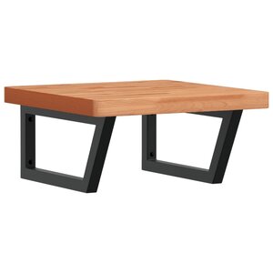 vidaXL Étagère de vasque murale acier et bois massif de hêtre