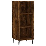 vidaXL Buffet haut Chêne fumé 34 5x34x180 cm Bois d'ingénierie