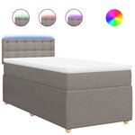 vidaXL Sommier à lattes de lit avec matelas Taupe 100x200 cm Tissu