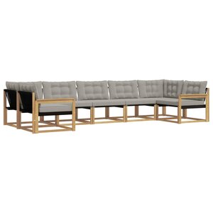vidaXL Ensemble de canapés d'extérieur 7 Pièces Blanc et gris clair