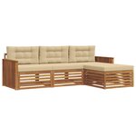 vidaXL Ensemble de canapés d'extérieur 4 pc Naturel et Beige