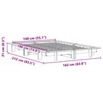 vidaXL Cadre de lit sans matelas blanc 140x190 cm bois de pin massif