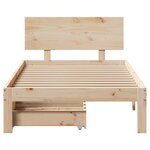 vidaXL Cadre de lit avec tiroirs sans matelas 75x190 cm
