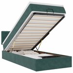 vidaXL Cadre de lit ottoman avec matelas vert foncé 90x200 cm velours