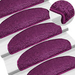 vidaXL Tapis d'escalier 30 pièces 65 x 21 x 4 cm Violet Demi-rond Grand