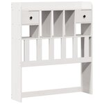 vidaXL Lit bibliothèque sans matelas blanc 90x190cm bois de pin massif