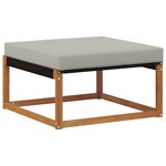 vidaXL Pouf d'Extérieur Bois d'acacia massif et Textilène Naturel