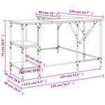 vidaXL Bureau sonoma gris 139x139x75 cm bois d'ingénierie