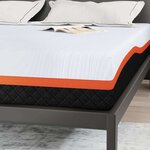 vidaXL Matelas Blanc  Gris 200 x 200 cm Mousse