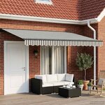 vidaXL Auvent rétractable manuel Anthracite et blanc 4 x 2 m