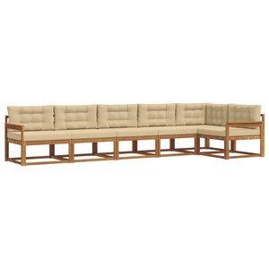 vidaXL Ensemble de canapés d'extérieur 6 pc Naturel et Beige