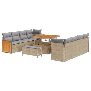vidaXL Ensemble de canapé de jardin 11 Pièces beige et gris clair
