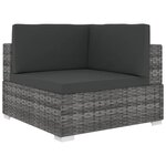 vidaXL Chaise d'angle sectionnelle avec coussins résine tressée gris