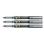 Roller Rechargeable Hi-TechPoint V7 Begreen Pointe Moyenne Encre liquide Noir x 3 PILOT