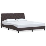 vidaXL Cadre de lit sans matelas marron foncé 160x200 cm tissu