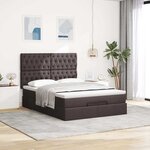 VidaXL Cadre de lit ottoman avec matelas marron foncé 140x200 cm tissu