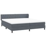 vidaXL Sommier à lattes de lit et matelas gris foncé 180x210cm velours