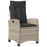 vidaXL Ensemble à manger de jardin et coussins 5 Pièces gris clair rotin