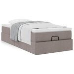 vidaXL Cadre de lit ottoman avec matelas taupe 100x200 cm tissu