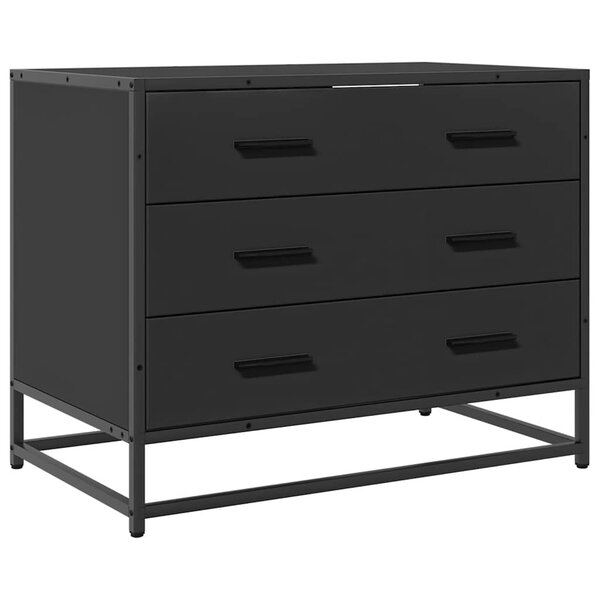 vidaXL Armoire à tiroirs noir 70x41x56 cm bois d'ingénierie