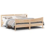 vidaXL Cadre de lit avec tête de lit 200x200 cm Bois de pin massif