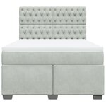 vidaXL Sommier à lattes de lit et matelas Gris clair 140x200cm Velours
