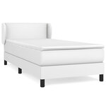 vidaXL Sommier à lattes de lit avec matelas Blanc 90x200 cm Similicuir