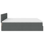 VidaXL Cadre de lit ottoman avec matelas gris foncé 180x200 cm tissu