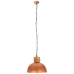 Vidaxl lampe suspendue industrielle cuivre rond 42 cm e27 manguier