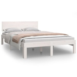 vidaXL Cadre de lit Blanc Bois de pin massif 120x200 cm