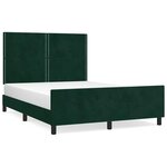 vidaXL Cadre de lit sans matelas vert foncé 140x200 cm velours