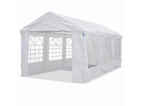 Tente de réception "Celia" en polyéthylène - 17.11 m² - 590 x 290 x 270/200 cm