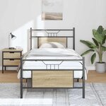vidaXL Cadre de lit sans matelas chêne sonoma 90x200 cm