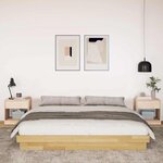 vidaXL Cadre de lit sans matelas 200 x 200 cm en bois massif de chêne