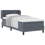 vidaXL Lit à ressorts avec tête de lit Gris foncé 90 x 190 cm Velours
