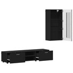vidaXL Ensemble meuble TV avec tiroir FLORIN Noir Bois d'ingénierie
