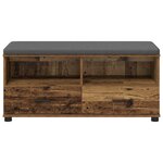 vidaXL Banc d'entrée avec coussin Bois ancien 100 x 38 x 46 cm