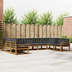 vidaXL Ensemble de canapés d'extérieur 9 Pièces Naturel et Anthracite