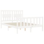 vidaXL Cadre de lit avec tête de lit blanc 140x190 cm bois massif